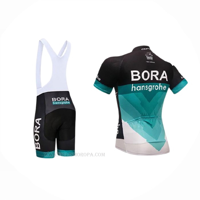 2018 Ropa Ciclismo Bora Negro Mangas Corta y Culotte Corto